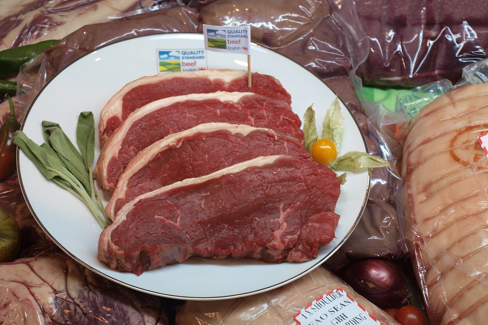 Raw beef steaks